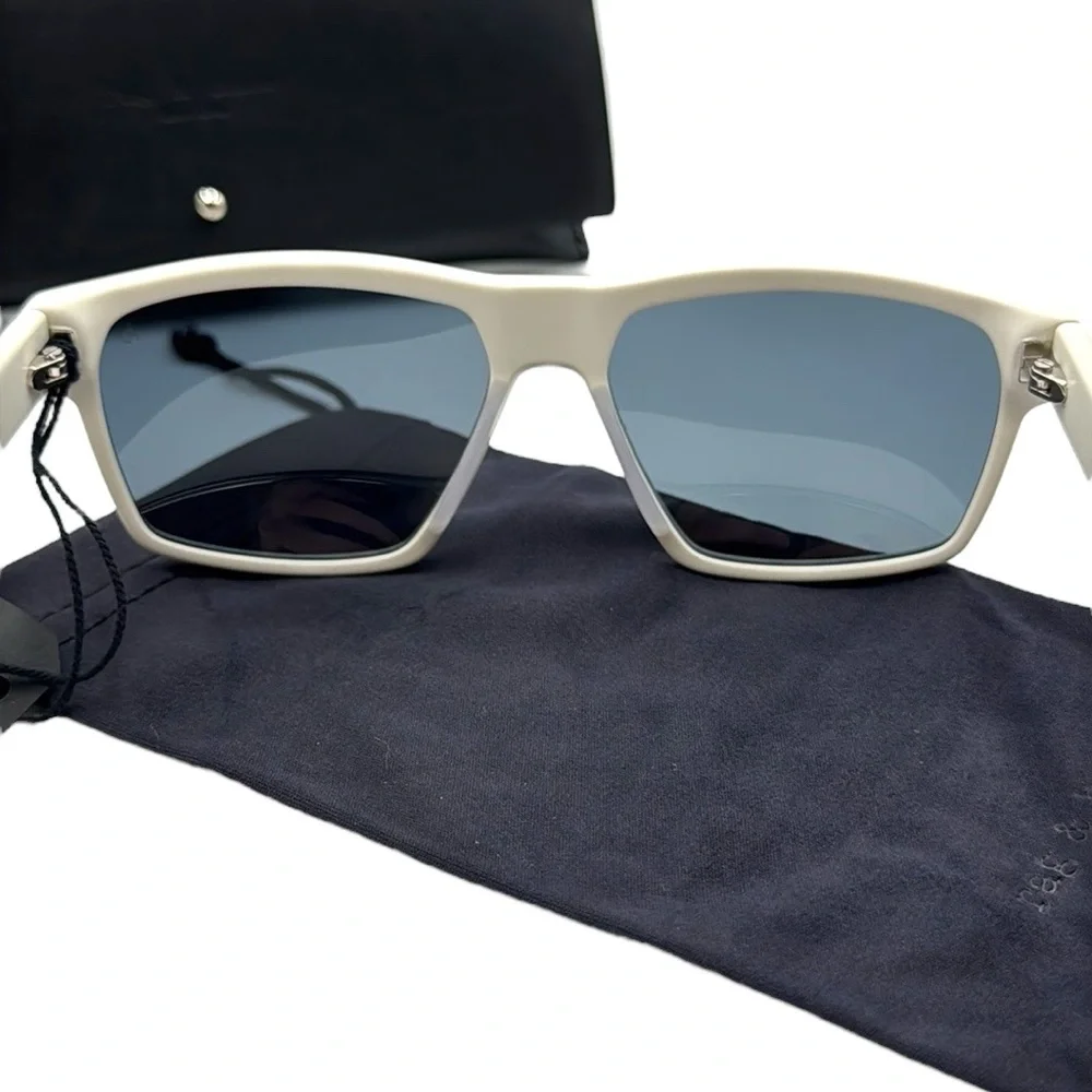 rag & bone 58mm Matte White Rectangular Sunglasses